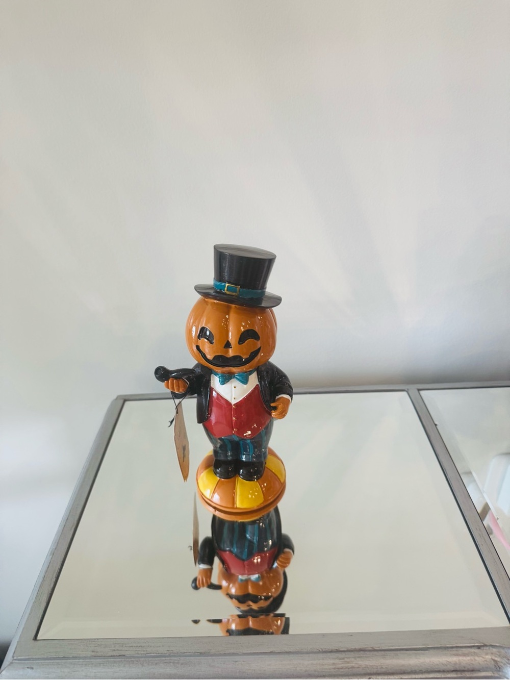 Halloween Vintage Pumpkin Gentleman Figurine   NWT